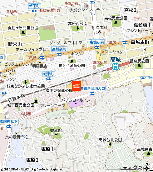イオン高城店付近の地図